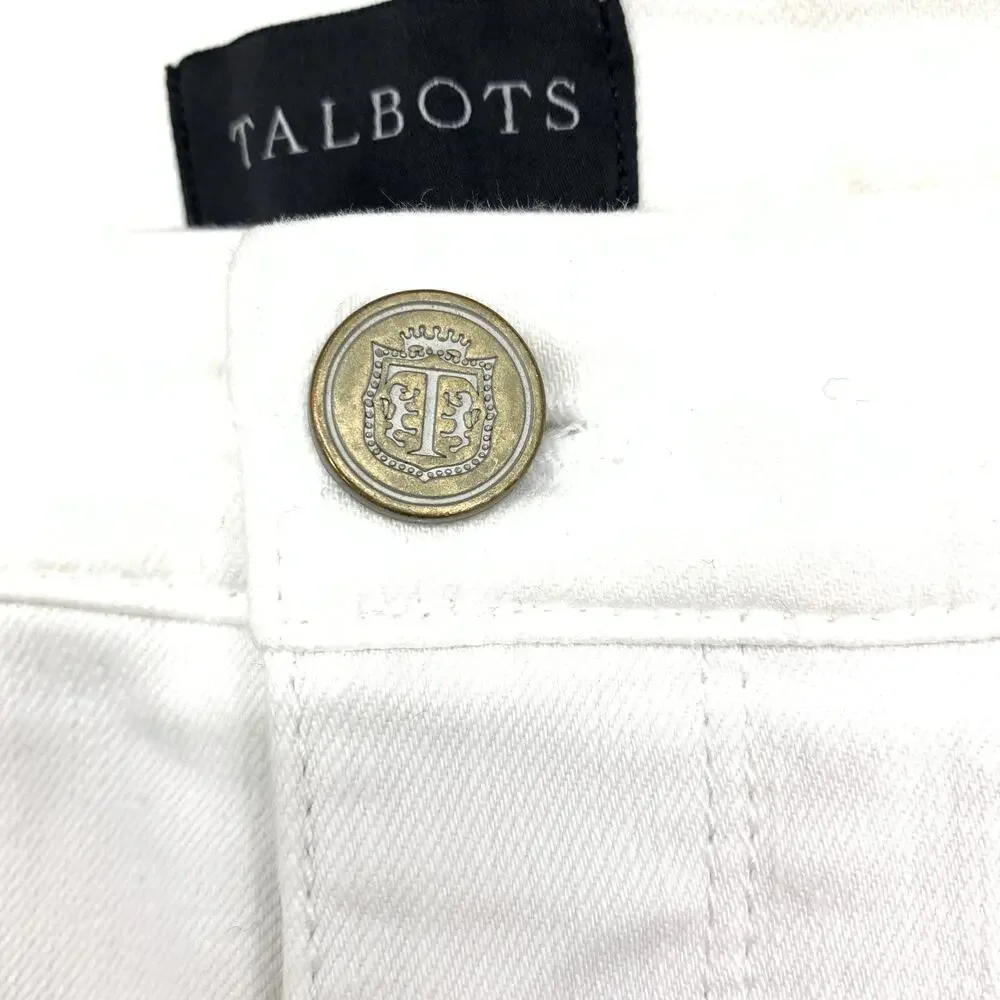 Talbots Jegging Crop Jans Womens Size 4 White Stretch Tapered Leg